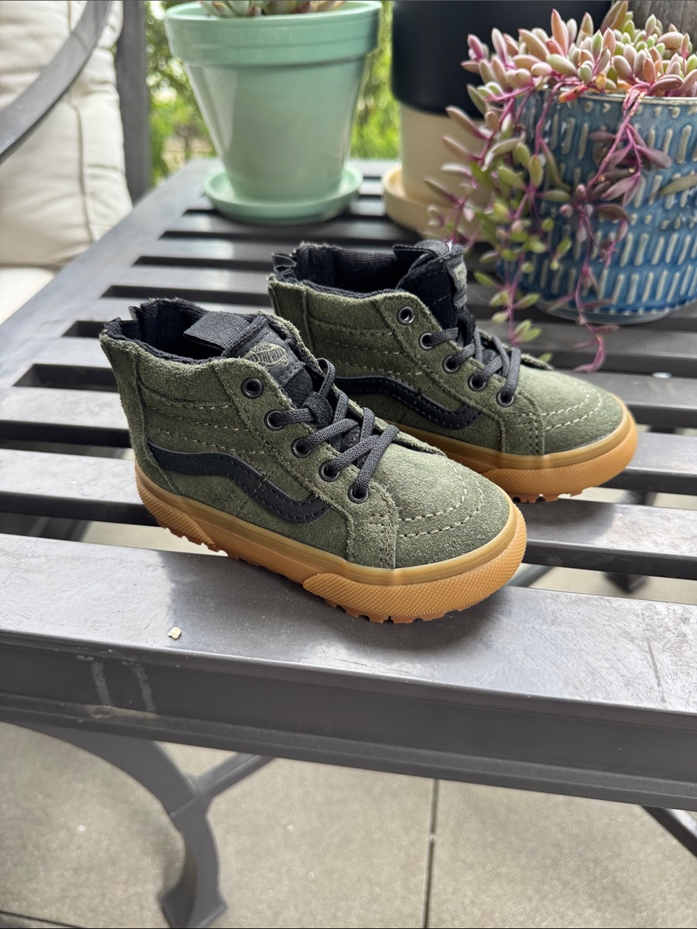 Vans Toddler Sk8-Hi Zip Shoe, Size 6.5, Military Green